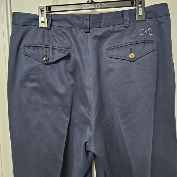Izod Golf Pants Men’s 36x32 (34x31) Navy Pleated Cuff Hem Super Soft *See Remark - Picture 7 of 8